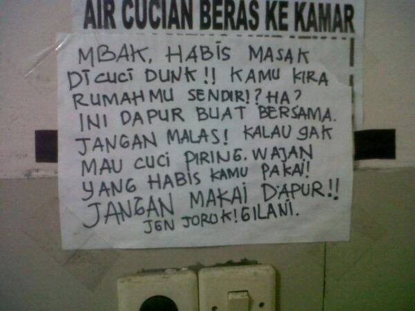 11+ Aturan Rumah Kost ini Super Lucu, Bikin Ketawa Geli Sendiri 1