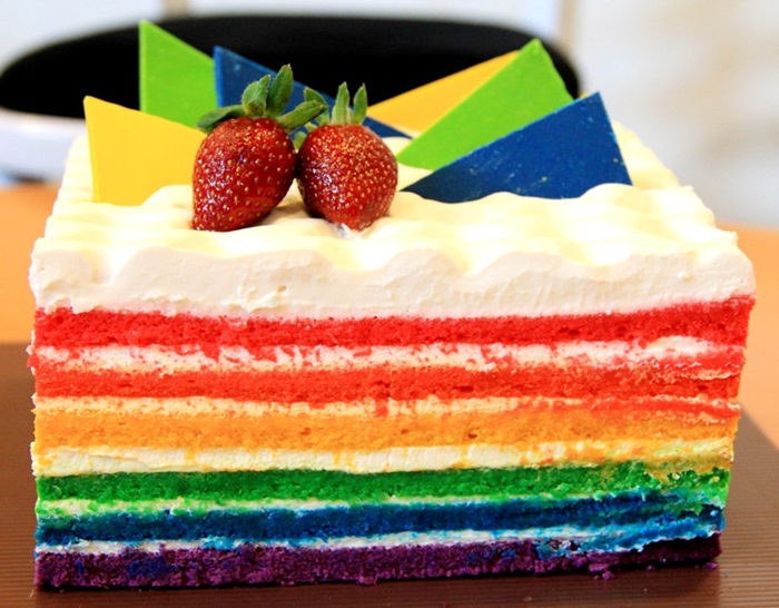 resep rainbow cake kukus lembut